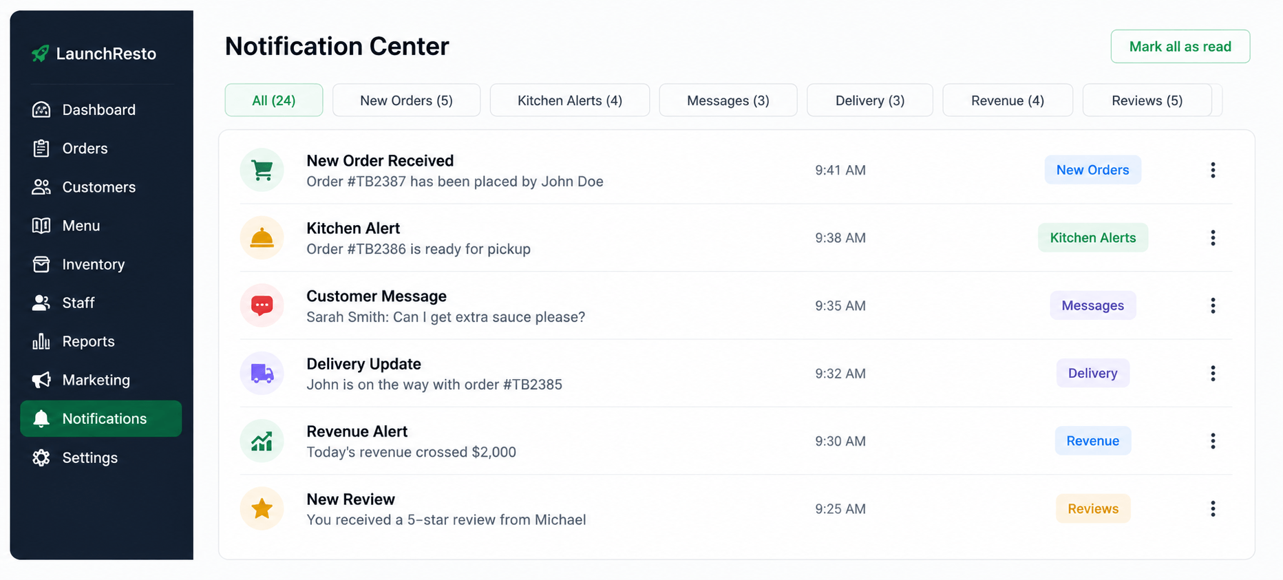 Notification Center screenshot